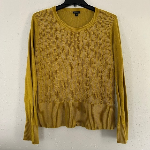 Ann Taylor Factory Mustard Yellow Sweater Casual Comfy XL - Picture 1 of 7
